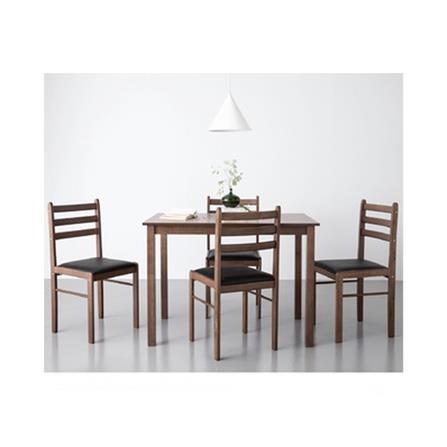 WALD DINING SET 1+4 DARK WALNUT