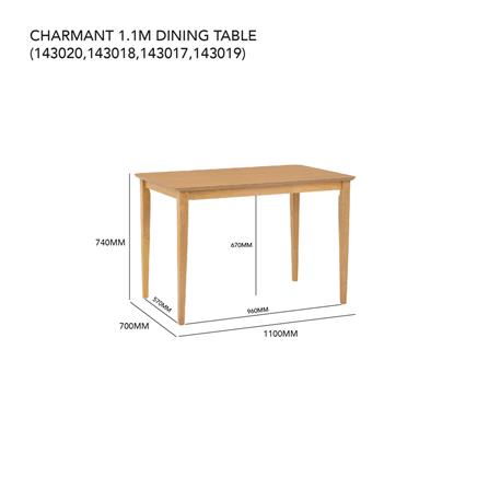 NUHOOM CHARMANT 700X1100 DINING TABLE IN NATURAL COLOUR OAK