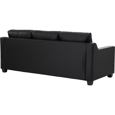 NESTHOUZ BALENO SOFA 3 SEATER SOFABLACK PU