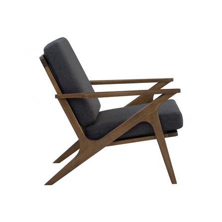 SOFA ASTON 1 SEATER IN COCOA COLOUR FRAME WITH SEAL COLOUR DIMITY FABRIC CUSHION