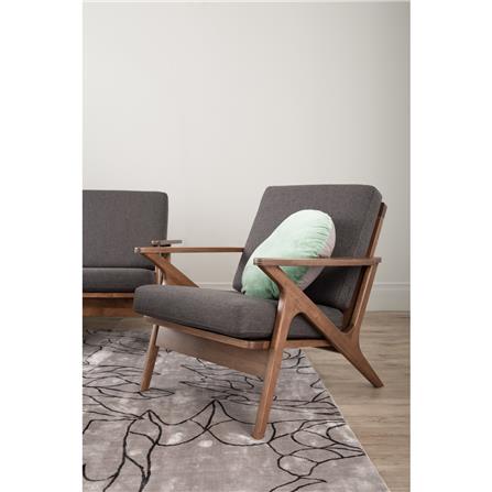 SOFA ASTON 1 SEATER IN COCOA COLOUR FRAME WITH SEAL COLOUR DIMITY FABRIC CUSHION