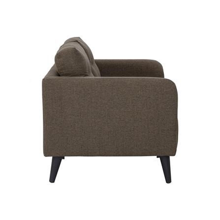 ALTO 2 SEATER SOFA IN BLACK COLOUR LEG, CHESTNUT COLOUR CHALLIS FABRIC BODY