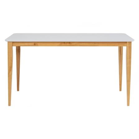 NUHOOM CHARMANT 800X1400 DINING TABLE IN NATURAL COLOUR LEG, WHITE LACQUERED TOP
