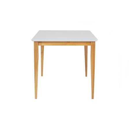 NUHOOM CHARMANT 800X1400 DINING TABLE IN NATURAL COLOUR LEG, WHITE LACQUERED TOP