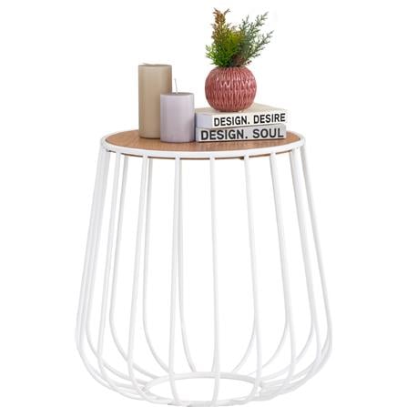 GABBIA SIDE TABLE ROUND NATURAL WHITE