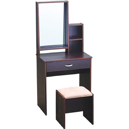 DRESSING TABLE WITH STOOL DARK BROWN