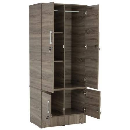 NUHOOM NAOMI WARDROBE 4 DOOR SONOMA DARK