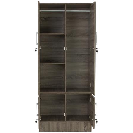 NUHOOM NAOMI WARDROBE 4 DOOR SONOMA DARK