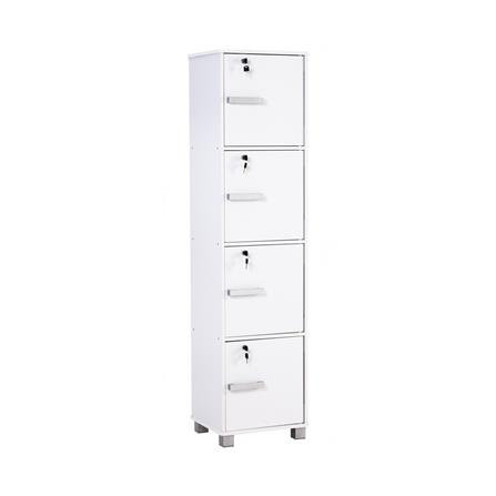NUHOOM NAOMI STORAGE BOX 4 DOOR WITH LOCK WHITE