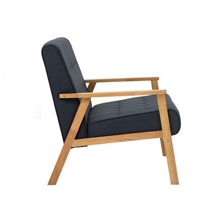 HIACE 2 SEATER SOFA IN NATURAL COLOUR, NAVY COLOUR CHALLIS FABRIC