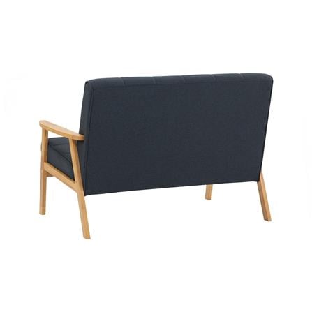 HIACE 2 SEATER SOFA IN NATURAL COLOUR, NAVY COLOUR CHALLIS FABRIC