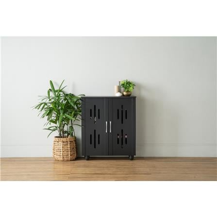 NUHOOM SHOES CABINET HASTING 2 DOOR BLACK