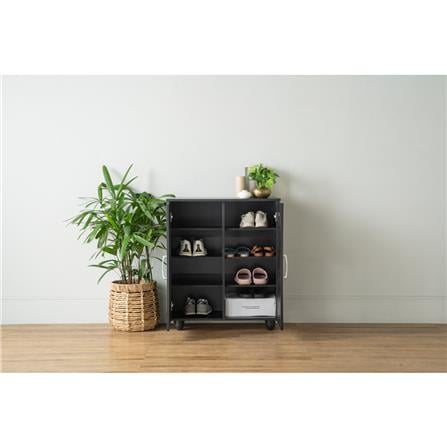 NUHOOM SHOES CABINET HASTING 2 DOOR BLACK