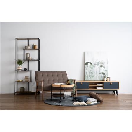 TUCSON 2 SEATER SOFA IN COCOA COLOUR, CHESTNUT COLOUR DIMITY FABRIC