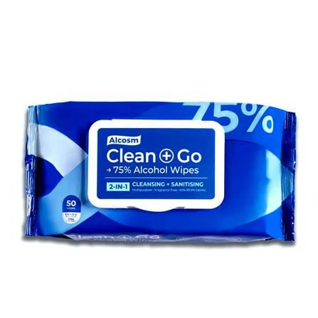 ALCOSM 75% CLASSIC ALCOHOL WIPES 50 SHEET EACH