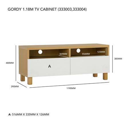 NESTHOUZ TV CABINET GORDY 1.18M WALNUT/BLACK