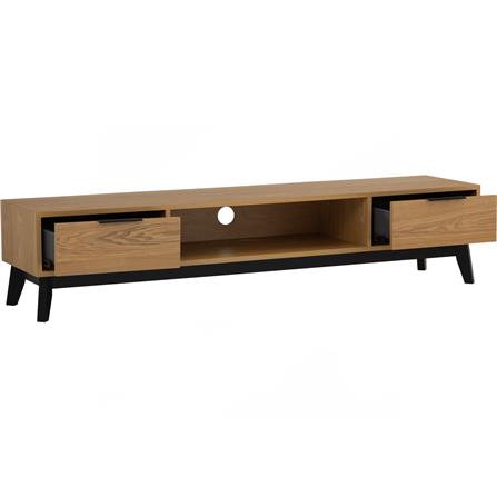 NESTHOUZ MALTON 1.8M TV CABINET 114/102 BLACK/NATURAL