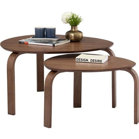 NESTHOUZ SANDRA SET OF 2 COFFEE TABLE IN COCOA COLOUR