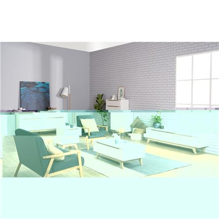 NUHOOM MANDO COFFEE TABLE IN OAK COLOUR LEG, WHITE COLOUR TOP