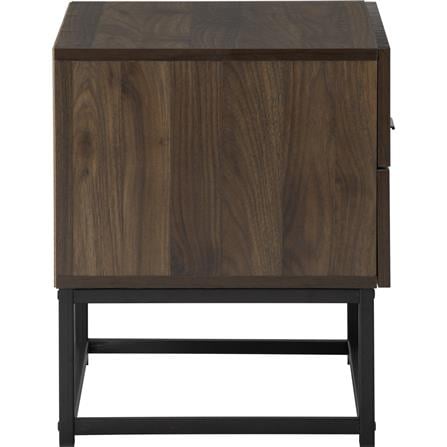 NUHOOM CAPRI SIDE TABLE IN MATT BLACK EPOXY COLOUR LEG, WALNUT COLOUR TOP 802/170