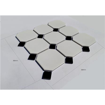 GNG MOSAIC RETRO CLASSIKO 30X30CM BLACK & WHITE