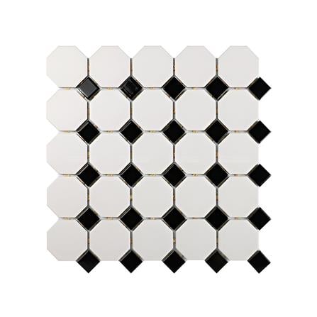 GNG MOSAIC RETRO CLASSIKO 29.5X29.5CM BLACK & WHITE