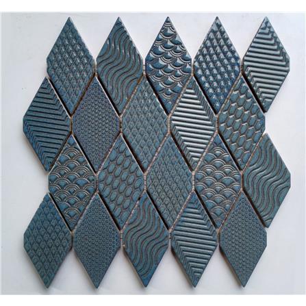 GNG MOSAIC 28X28.6CM ART RHOMBUS KNOT BLUE