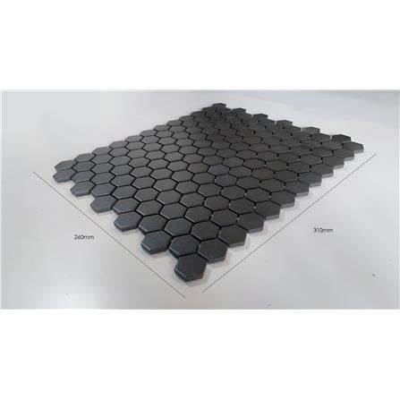 MOSAIC 26X31 HEXAGON BLACK RETRO CLASIKO