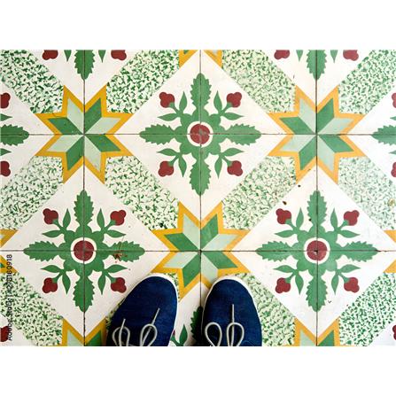 GNG FLOORTILE 20X20CM CEMENT ENCAUSTIC GREEN GRADE A 0.48M2
