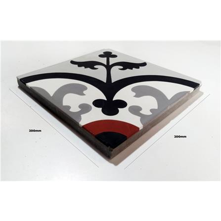 GNG FLOORTILE 20X20CM CEMENT ENCAUSTIC KINGSTON GREY GRADE A 0.48