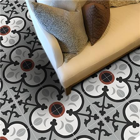 GNG FLOORTILE 20X20CM CEMENT ENCAUSTIC KINGSTON GREY GRADE A 0.48