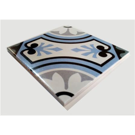 GNG FLOORTILE 20x20CM ART DECORATIVE BLUE AND BEIGE GRADE A 0.48M2