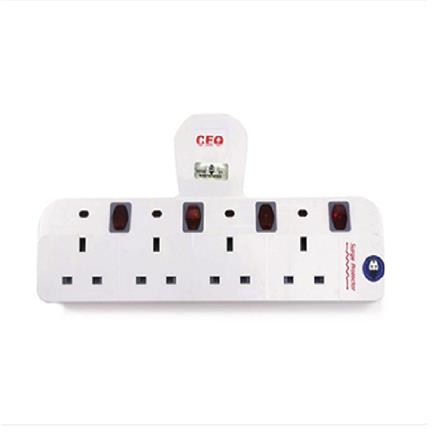 4 WAY T-ADAPTOR WITH NEON + SURGE 8184N CEO