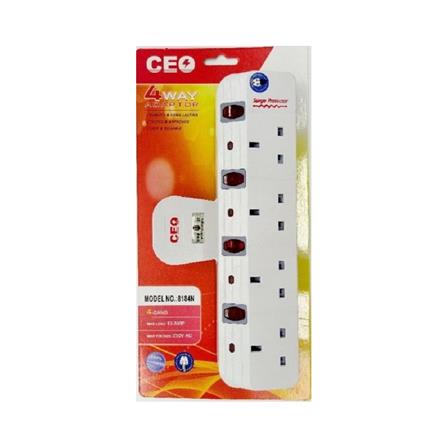 4 WAY T-ADAPTOR WITH NEON + SURGE 8184N CEO