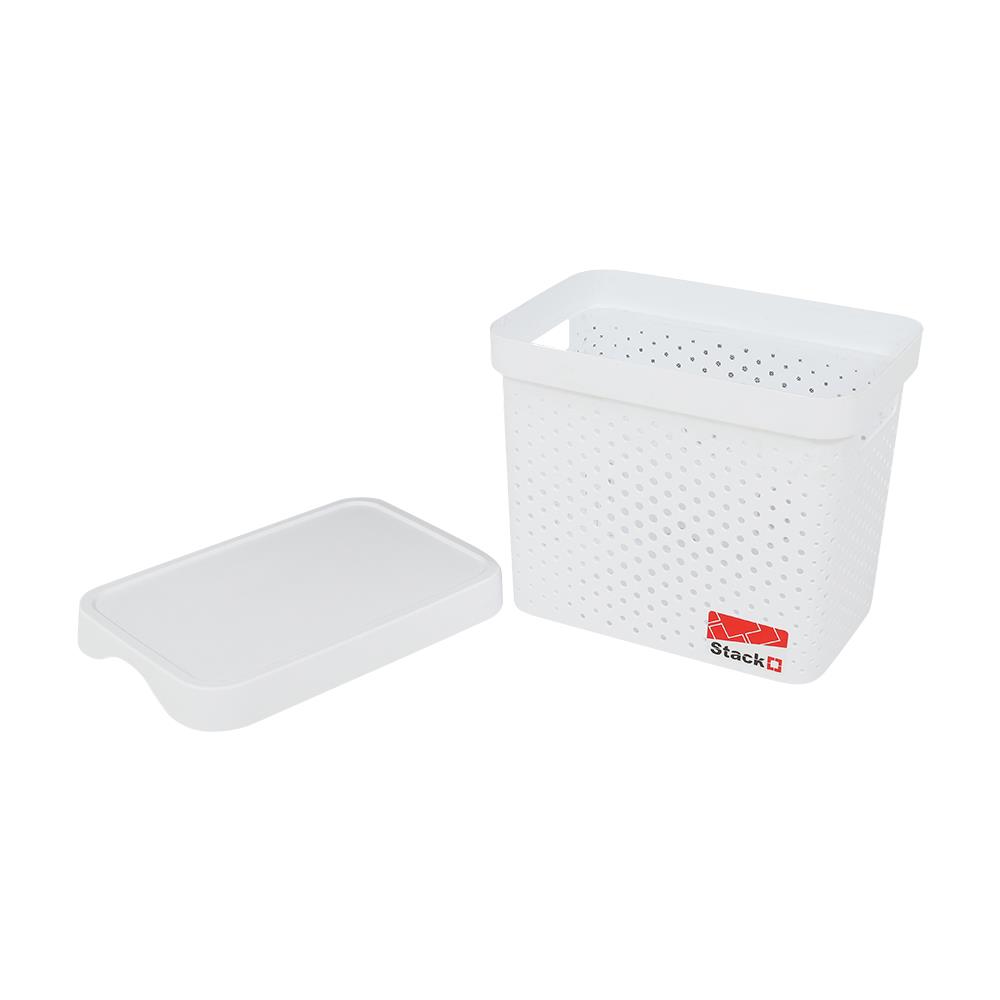 STORAGE BOX WITH LID STACKO BALM M 22X31.6X25CM WHITE