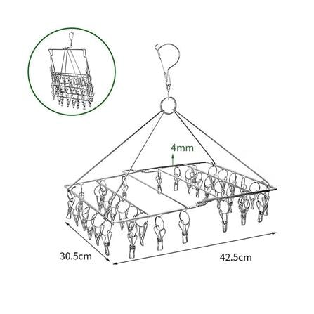 HANGER STAINLESS FOLDABLE 36 CLIPS PLIM