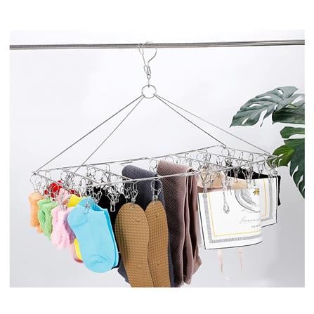 HANGER STAINLESS FOLDABLE 36 CLIPS PLIM