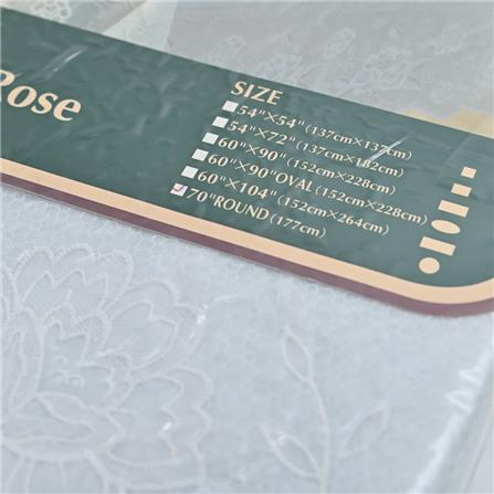 MEIWA ROUND TABLE CLOTH ROSE 177X177 CM WHITE