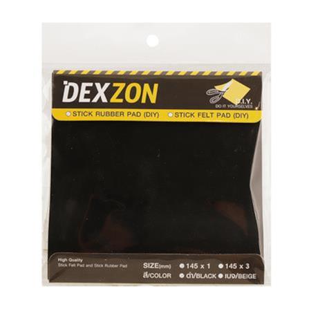 DEXZON DIY SQUARE RUBBER PAD 145X1MM BLACK 1EACH