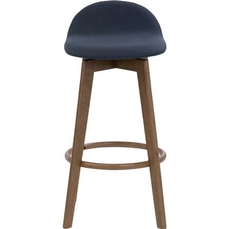MORA SOLID WOOD BAR CHAIR NAVY FABRIC SEAT