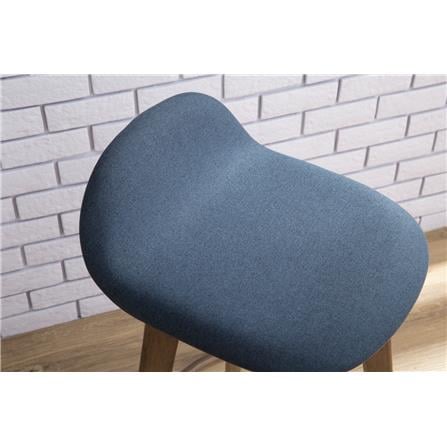 MORA SOLID WOOD BAR CHAIR NAVY FABRIC SEAT