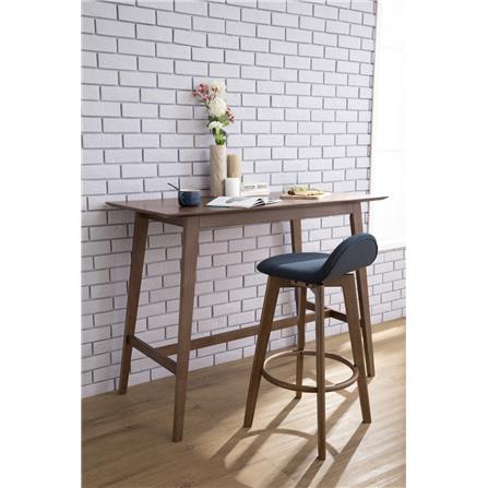 MORA SOLID WOOD BAR CHAIR NAVY FABRIC SEAT