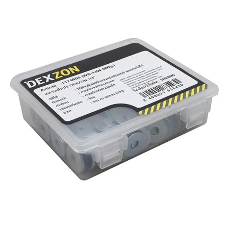 FLAT WASHER DEXZON 1/4IN STEEL 500G