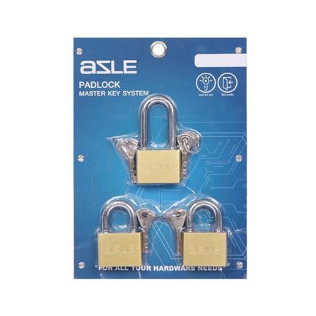 AZLE KEYED ALIKE PADLOCK SET 50MM 3 EACH POLISHED BRASS