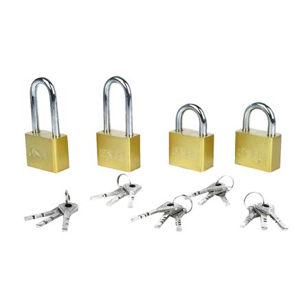 AZLE KEYED ALIKE PADLOCK SET 50 MM 4 EACH POLISHED BRASS