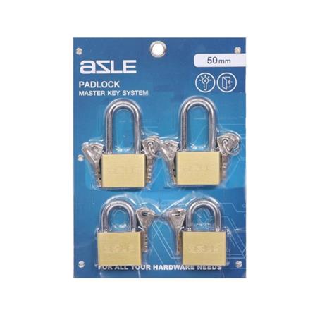 AZLE KEYED ALIKE PADLOCK SET 50 MM 4 EACH POLISHED BRASS