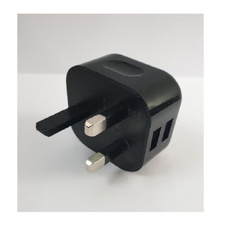 DUAL USB 2.1A 3PIN PLUG TOP Z9223 ZEATAR BLACK