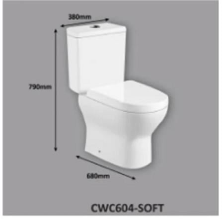 CABANA 2P TOILET CWC604 S TRAP 3/6L WHITE H79XW38XD68 CM