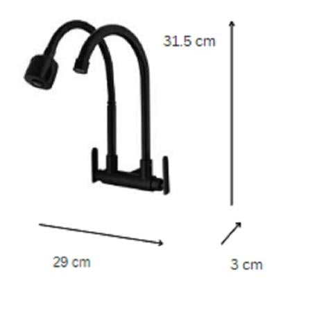CABANA SINK FAUCET CB2542SS-BLACK MBK SS304 (WDCCM)