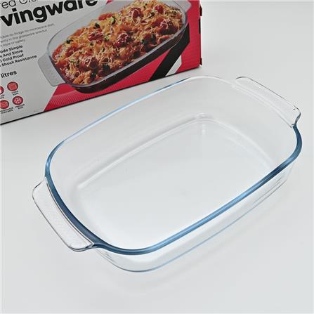 LITTLE HOMES TEMPERED GLASS SERVINGWARE 1.8L BAKING DISH/SERVING TRAY